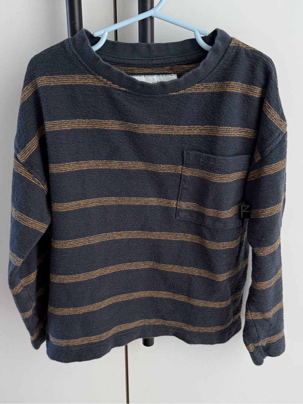 Zara Boys Striped Long Sleeve Pocket Shirt